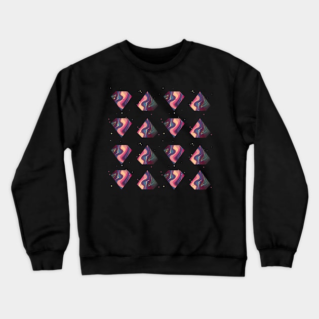 Pink Diamond Abstract Pattern Crewneck Sweatshirt by myabstractmind